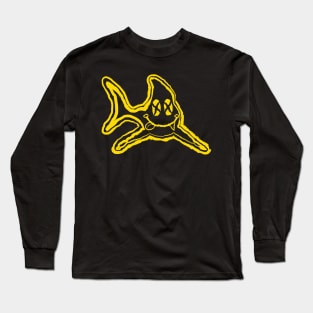 Grunge Shark Happy Face Long Sleeve T-Shirt